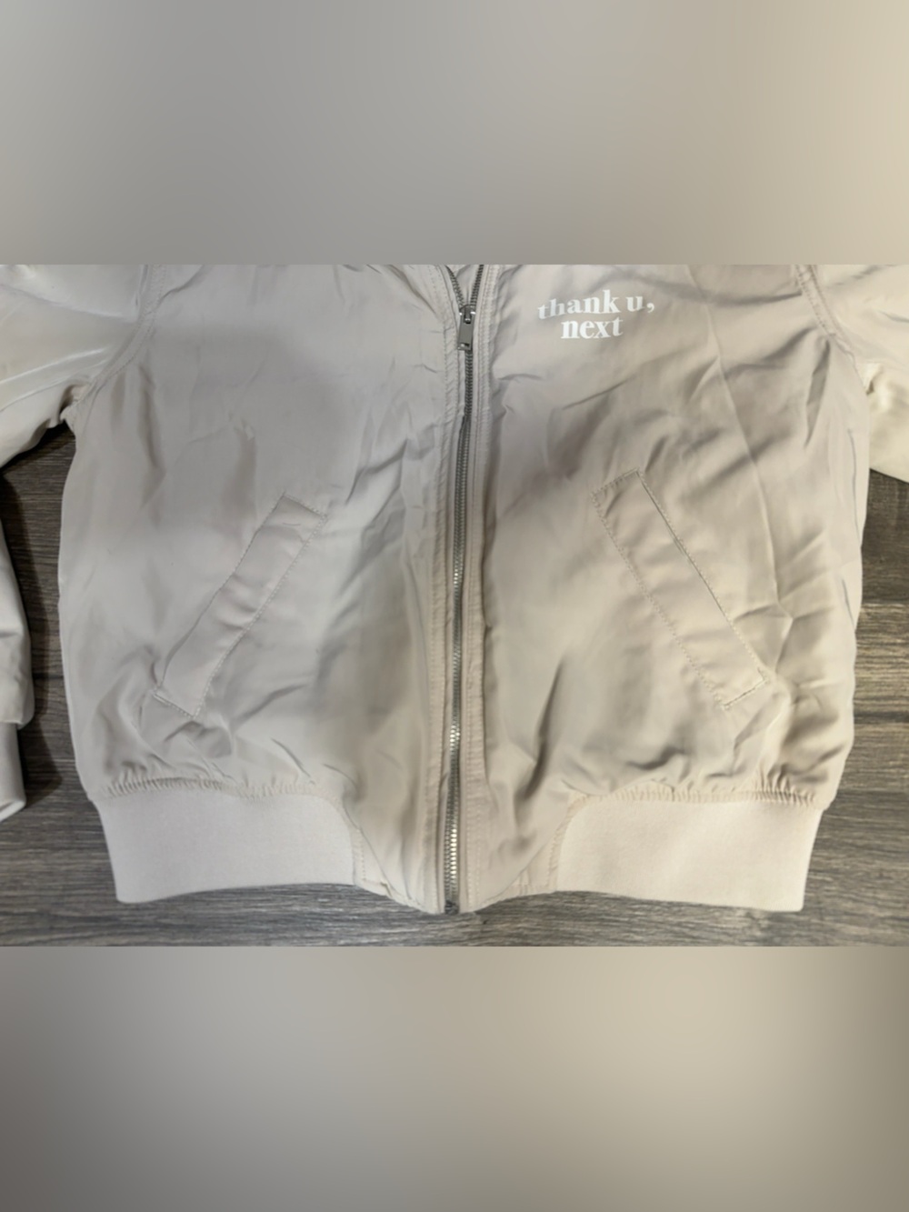Ariana Grande x H&M Thank U Next 2019 Bomber Jacket Cream Size S - Picture 14 of 16
